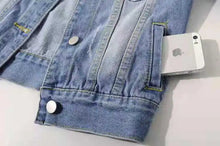 Load image into Gallery viewer, Three Quarter Sleeves Jean Jacket  for Woman
