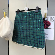 Load image into Gallery viewer, Women Elegant Vintage Tweed Fragrant Top And Skirt Two Piece
