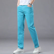 Load image into Gallery viewer, Slim Elastic Jeans Men's Colorful Fashion Korean Pants Spring Autumn Soft Comfortable Casual Straight Denim Trousers Streetwear
