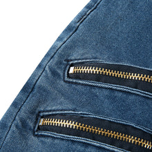 Load image into Gallery viewer, Men Slim Biker Ripped Long Denim  Skinny Jeans
