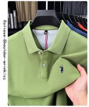 Load image into Gallery viewer, High end brand 100% cotton long sleeve polo shirt fashion luxury pony embroidery business casual comfort new Paul men's T-shirt
