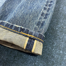 Load image into Gallery viewer, Heavy Washed Distressed Straight Blue Jeans
