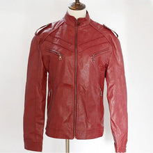 Load image into Gallery viewer, Men Faux Leather Jacket Motorcycle 5Xl Men Jackets Black Jaqueta De Couro Masculina Outwear Male Slim Fit Pu Leather Coats Man
