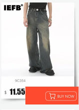Load image into Gallery viewer, IEFB Simple Men's Denim Trousers Solid Color Washing American Style Casual Pants Straight Leg Baggy Male Jeans Spring 9W667
