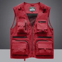 Load image into Gallery viewer, Multipocket Quick Dry Mesh Fishing Vests Men Outdoor Tactical Vest Hiking Hunting Casual Fisherman Vest Solid Sleeveless Coats
