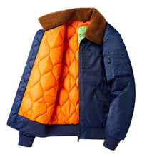 Load image into Gallery viewer, Winter Mens Fur Collar Bomber Jacket Military Coats Thick Cotton Liner Warm MA-1 Flight Pilot Jacket Male
