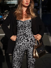 Cargar imagen en el visor de la galería, Weird Puss  Sleeveless Leopard Print Stretch Jumpsuit
