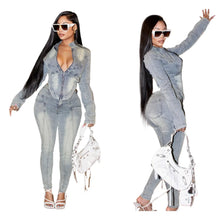 Lade das Bild in den Galerie-Viewer, Denim Pant Two Piece Sets
