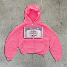 Load image into Gallery viewer, American Y2K New Hip Hop Trend Zipper Hoodie Women Street Casual Loose Joker Vintage Sweatshirt Unisex Fleece Padded Warm Hoodie
