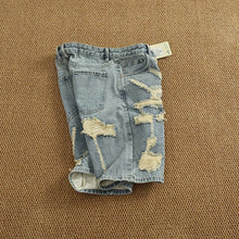 Load image into Gallery viewer, Ripped hole plankton handsome high street trend denim shorts men summer everything to do old washed pants five quarter pants
