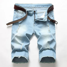Load image into Gallery viewer, 2026 Summer Men's Red Rose Embroidered Jeans Shorts, Fashion Casual Shorts Black Blue White Men Torn and Frayed Denim Shorts
