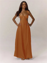 Load image into Gallery viewer, Hollow Out Slim Solid Color Sleeveless Casual Elegant Temperament Simple Jumpsuit
