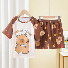 Cargar imagen en el visor de la galería, Summer Short Sleeve Capybara Kids Pajamas Sets
