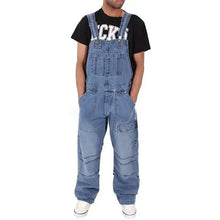 Load image into Gallery viewer, Men Denim Suspenders Simple Multi Pocket Baggy Jeans Overalls

