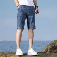 Load image into Gallery viewer, Men's Shorts Summer Thin Stretch Versatile Casual Denim Shorts Cotton Breathable Straight Short Jeans Classic Male Clothing
