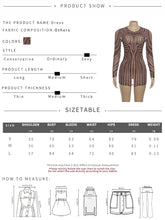 Load image into Gallery viewer, Sister Linda See Through Aesthetics Print Sexy O-Neck Full Sleeve Dress

