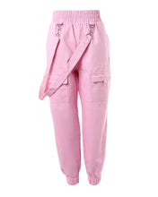 Load image into Gallery viewer, Women's Cargo Pocket Design Cuff Suspenders Pants
