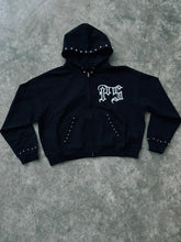 画像をギャラリービューアに読み込む, Y2K  Gothic Letter Print Zip-Up Hoodie
