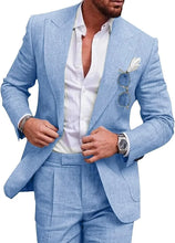 Load image into Gallery viewer, Men 2 Piece One Button Male Slim Fit Suit
