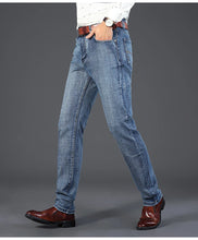 Lade das Bild in den Galerie-Viewer, WTHINLEE Four Seasons New Office Business Casual Men's Jeans American High Quality Loose Straight Retro Versatile Denim Trousers
