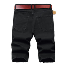 Load image into Gallery viewer, 2026 Summer Men's Red Rose Embroidered Jeans Shorts, Fashion Casual Shorts Black Blue White Men Torn and Frayed Denim Shorts
