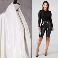 Load image into Gallery viewer, Women Sexy Shiny Faux Leather  High Waist Bodycon Shorts Laies Knee Length Stretch PU Hot Pants New Support Custom
