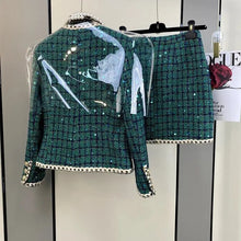 Load image into Gallery viewer, Women Elegant Vintage Tweed Fragrant Top And Skirt Two Piece
