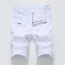 Load image into Gallery viewer, 2026 Summer Men's Red Rose Embroidered Jeans Shorts, Fashion Casual Shorts Black Blue White Men Torn and Frayed Denim Shorts

