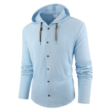 Load image into Gallery viewer, Men's Hooded Long Sleeve  Solid Color Shirts
