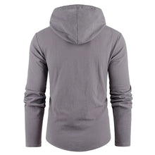 Load image into Gallery viewer, Men's Hooded Long Sleeve  Solid Color Shirts

