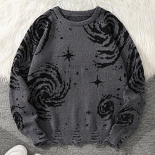 Load image into Gallery viewer, New Trendy Street Style Ripped Abstract Starry Sky Pattern Pullover Ripped Sweater Casual Crew Neck Knitted Men's Pullover
