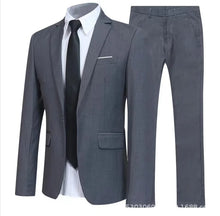 Load image into Gallery viewer, Mens-Suit-Set-Business-Casual-Blazer-Groom-Groomsmen-Wedding-Tuxedo-Two-Piece-Formal-Office-Wear-Party-Suit

