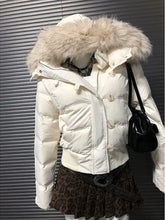 Load image into Gallery viewer, Women Single Breasted Hooded Cotton  Parkas Jacket
