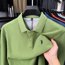 Load image into Gallery viewer, High end brand 100% cotton long sleeve polo shirt fashion luxury pony embroidery business casual comfort new Paul men's T-shirt
