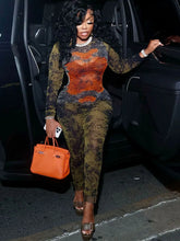Load image into Gallery viewer, Weird Puss Tie-Dyet Sexy O-Neck Full Sleeve Jumpsuit
