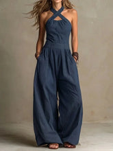 Load image into Gallery viewer, Female Jumpsuit New Sleeveless Women's Fashionable Casual Wide Leg Pants Simple Slim Fit Solid Color Slimming Jumpsuit
