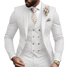 Load image into Gallery viewer, Casual Jacket Vest Pants 3Pcs Elegant  Suits for Men Slim Fit
