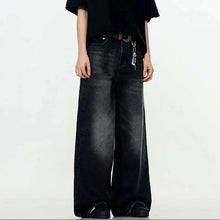Load image into Gallery viewer, IEFB Simple Men's Denim Trousers Solid Color Washing American Style Casual Pants Straight Leg Baggy Male Jeans Spring 9W667
