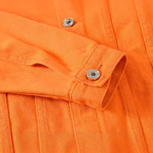 Load image into Gallery viewer, Men's Long-sleeve Orange Denim Jackets
