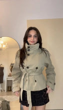 Load image into Gallery viewer, Belted Waist Cropped Women Double Breasted Casual Vintage Jacket
