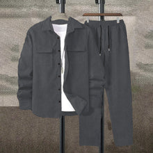 Load image into Gallery viewer, Men's  corduroy  Long sleeve shirt and pants casual suit
