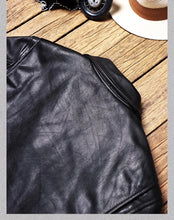 Load image into Gallery viewer, YR!Top.Classic 613 Motor Biker Style, Retro Genuine Leather Jacket, Luxury Tanned Cowhide Coat, Vintage Leather, 1.5mm Horsehide
