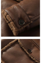 Load image into Gallery viewer, Schinteon Men Suede Leather Jacket Autumn Winter Warm Thick Casual Outwear Faux Lamb Wool Fur Solid Color Turn-down Collar Coat
