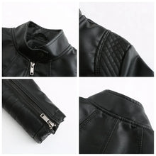 Load image into Gallery viewer, Faux Leather Motorcycle Jacket for Women, Female Coat, Moto Biker, Purple, Black, Zipper windproof jacket leather jacket
