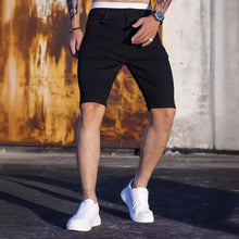 Load image into Gallery viewer, Men's  Shorts Strecth Washed Vintage Distressed Pockets Button Basics Shorts
