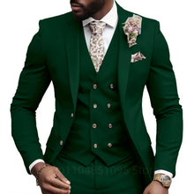 Load image into Gallery viewer, Casual Jacket Vest Pants 3Pcs Elegant  Suits for Men Slim Fit
