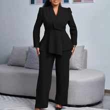 Load image into Gallery viewer, 2 Piece Women Sets Plus Size  New Arrival Matching Two Pieces Sets Blazer Coat Top Pants Suits Outfits Clothing
