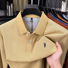 Load image into Gallery viewer, High end brand 100% cotton long sleeve polo shirt fashion luxury pony embroidery business casual comfort new Paul men's T-shirt

