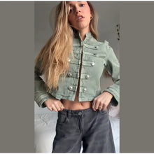 Load image into Gallery viewer, Y2K Style Denim Jacket Shorts Set Women's Stand Collar Button Long Sleeve Coats Low Waist Mini Short 2026 Summer New Lady Outfit
