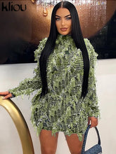 Lade das Bild in den Galerie-Viewer, Kliou Ruched Patchwork Mini Dress
